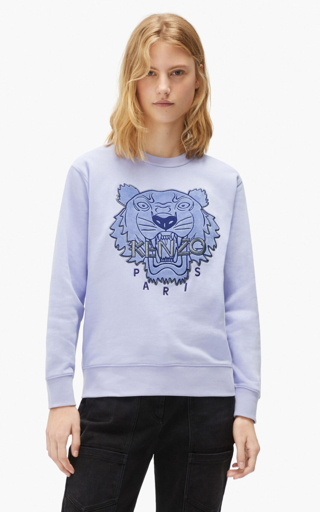 Kenzo The Winter Capsule Tiger Ženska Puloverji Svetlo Modra SI-5117208